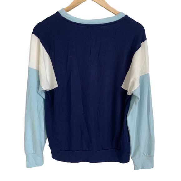 Gibsonlook navy sky ivory Sweater Colorblock Size Small NEW - Picture 5 of 5